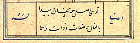 A verse from Anwar's tarjīʿband
